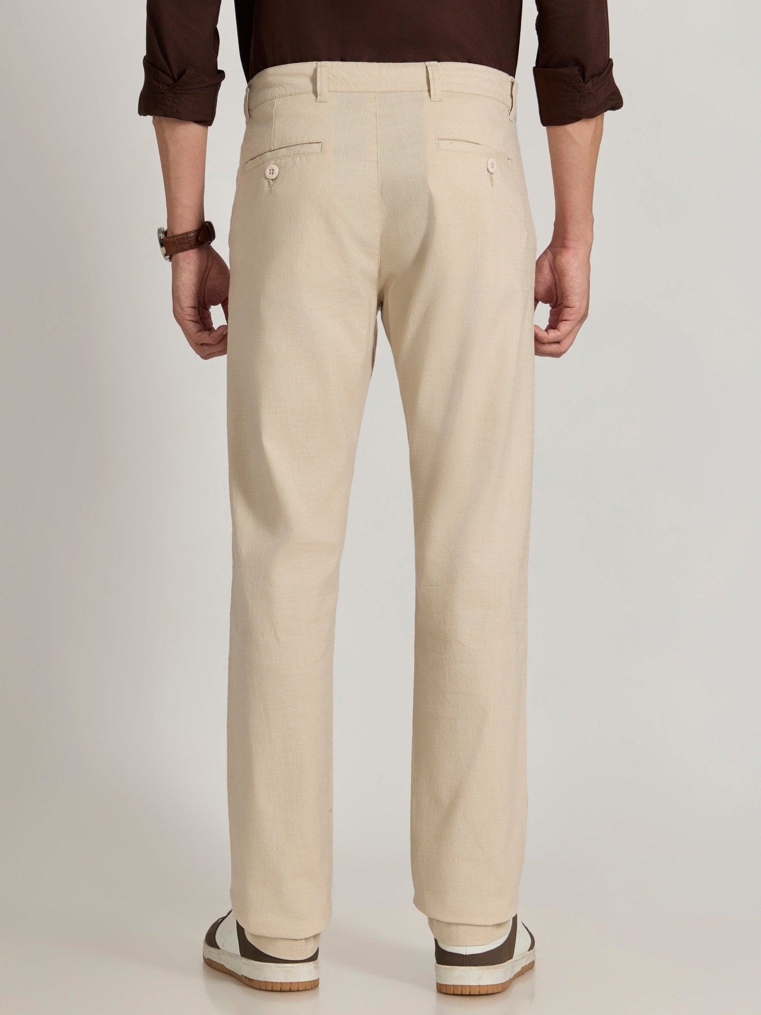 Eli - Slim Fit Pant - Cream - Espanshe