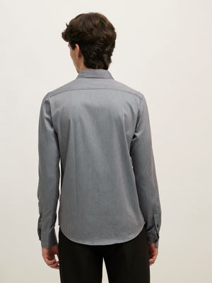 men's Striped Shirt - dark gray