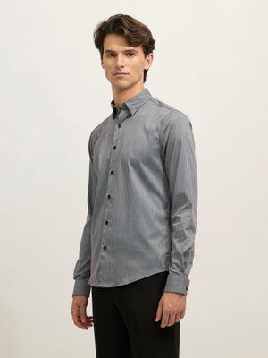 men's Striped Shirt - dark gray