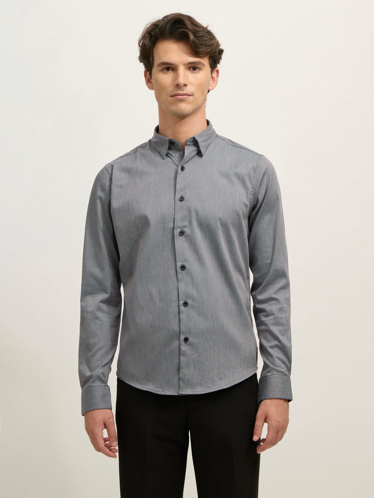 Sylvester - Striped Shirt - Dark Grey - Espanshe