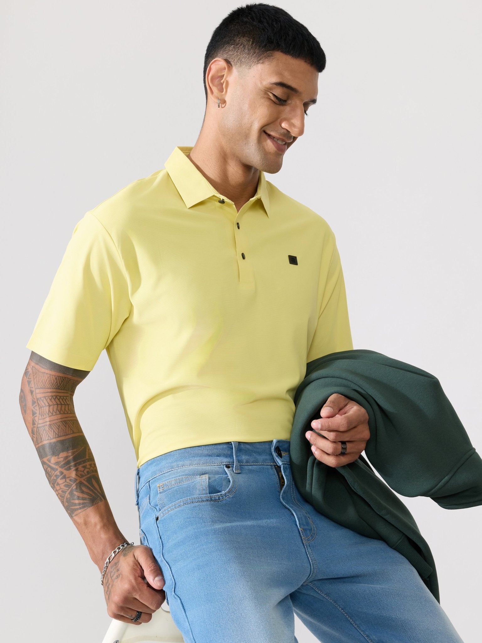 Balance - Regular Fit Polo T-Shirt - Yellow - Espanshe