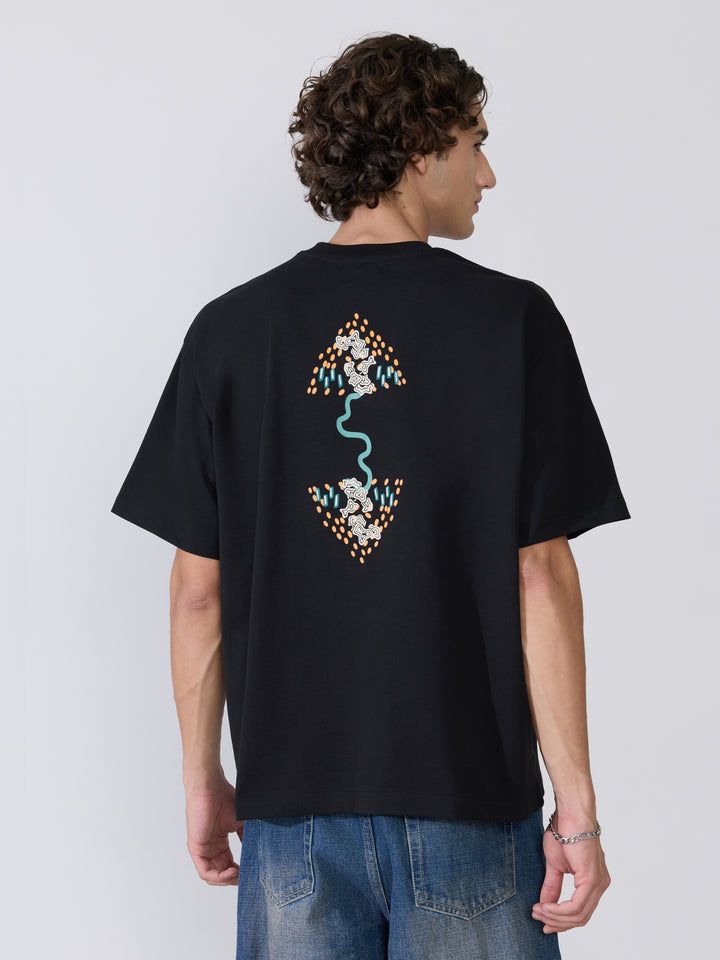 Men's printed t-shirt in black
