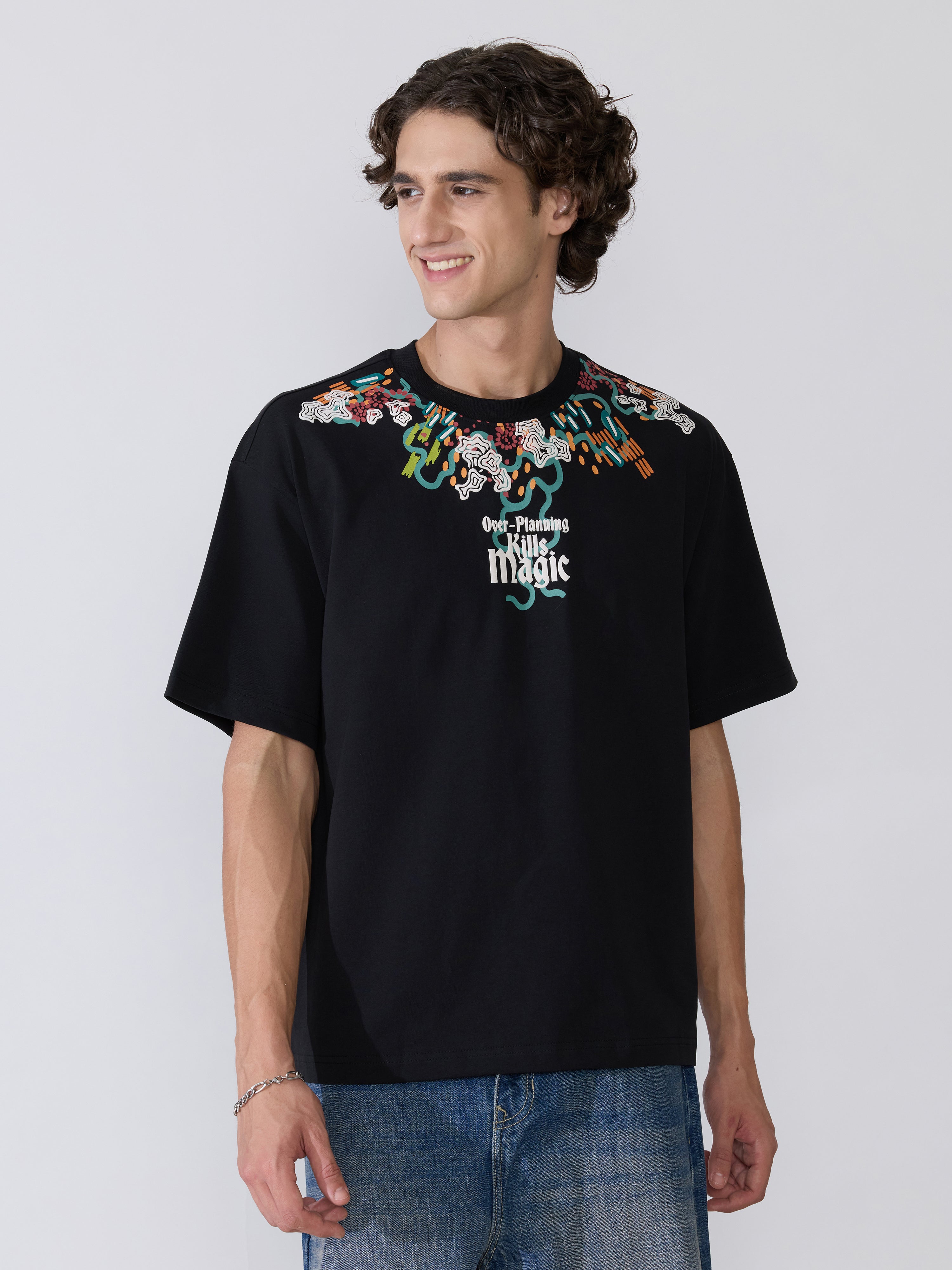 Men's printed t-shirt in black