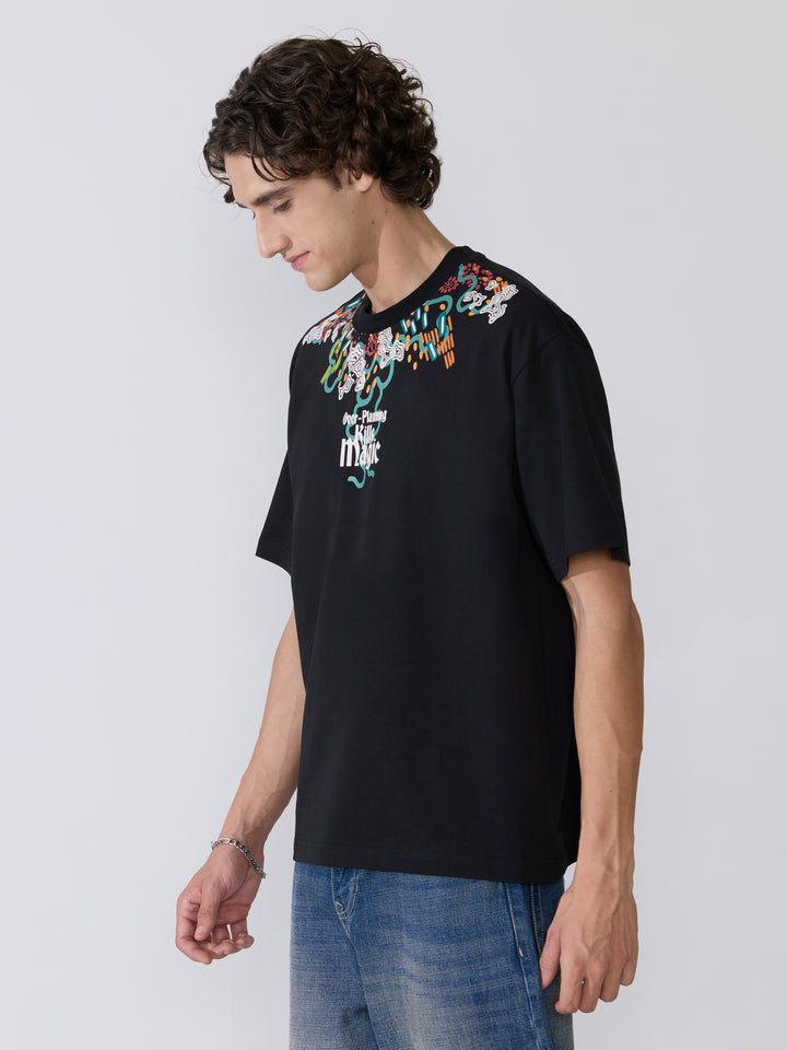 Men's printed t-shirt in black