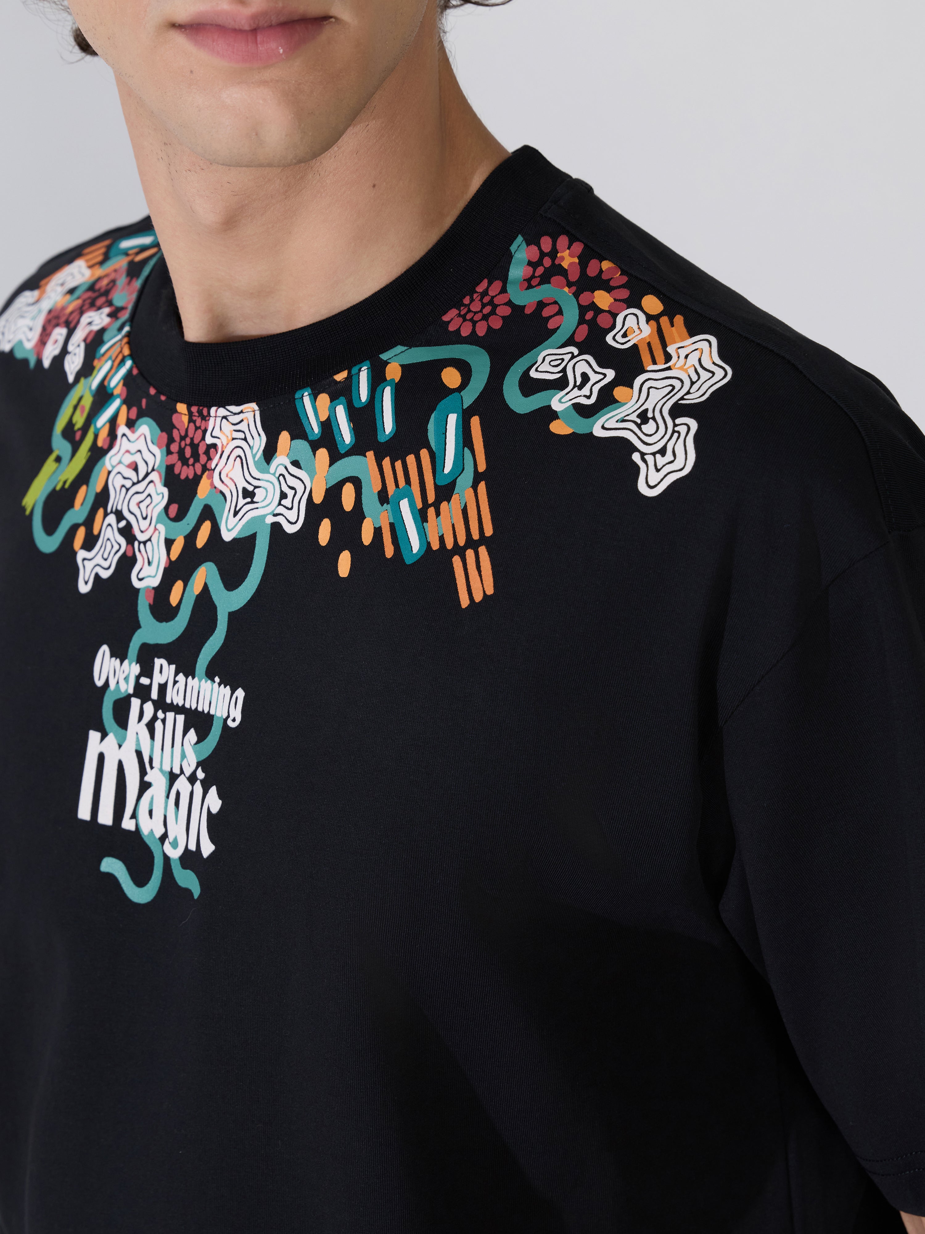 Men's printed t-shirt in black