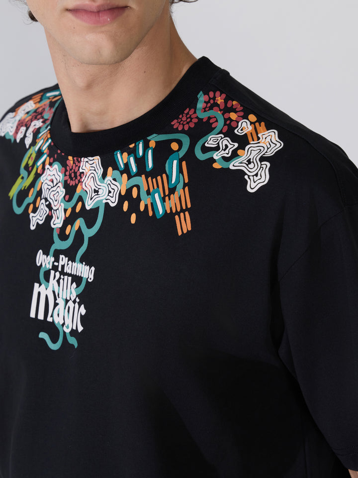 Men's printed t-shirt in black