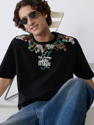 Men's printed t-shirt in black