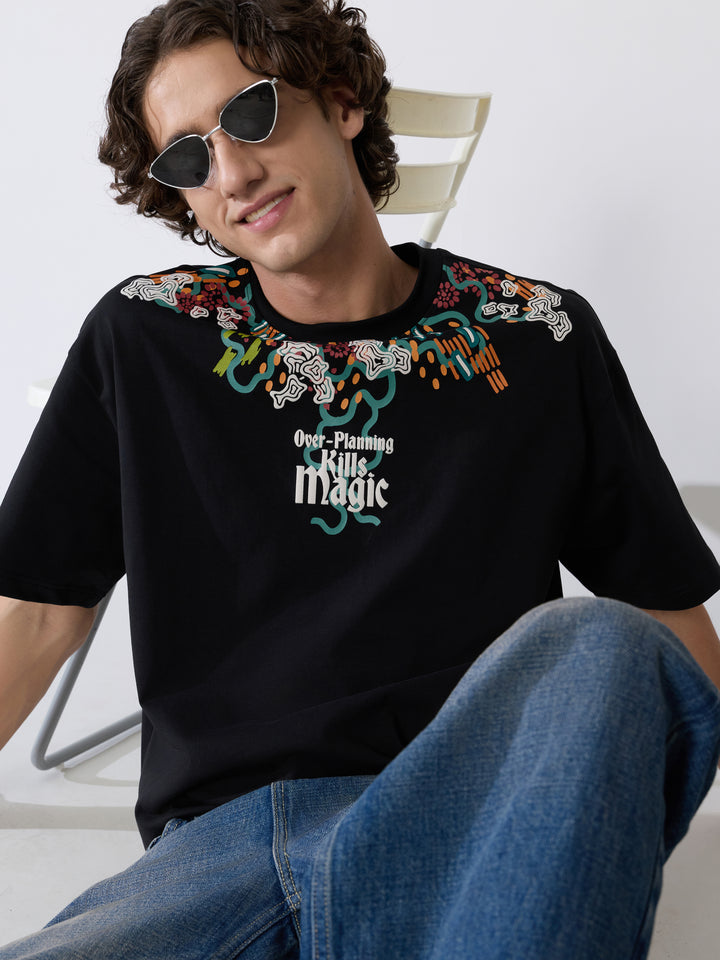 Men's printed t-shirt in black