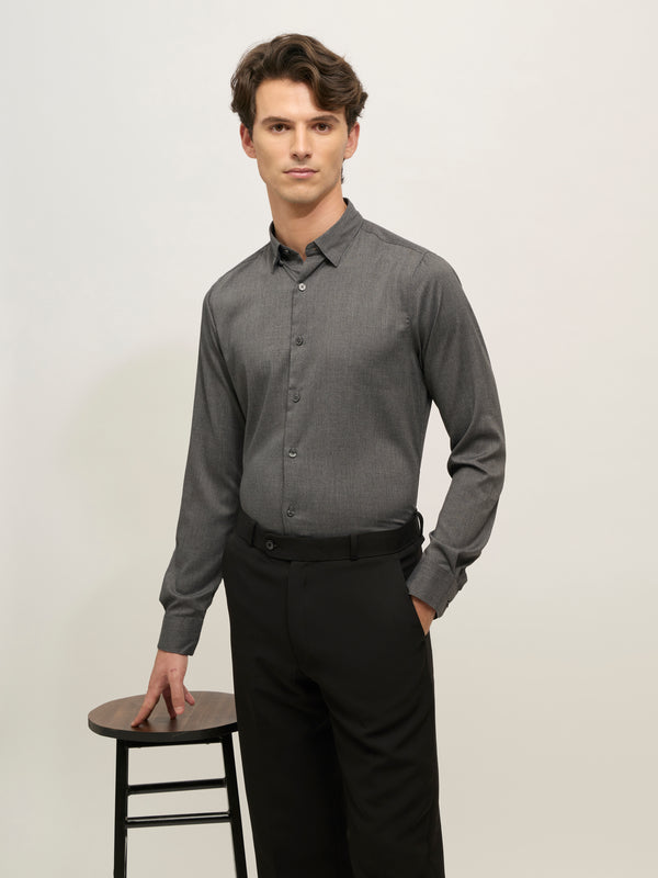 Ivar - Turkish Fit Striped Shirt - Fuzzy Gray