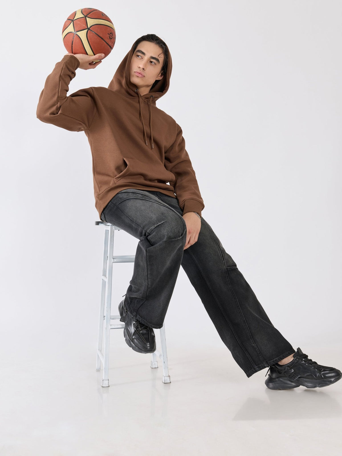 Leandris - Pullover Hoodie - Brown - Espanshe