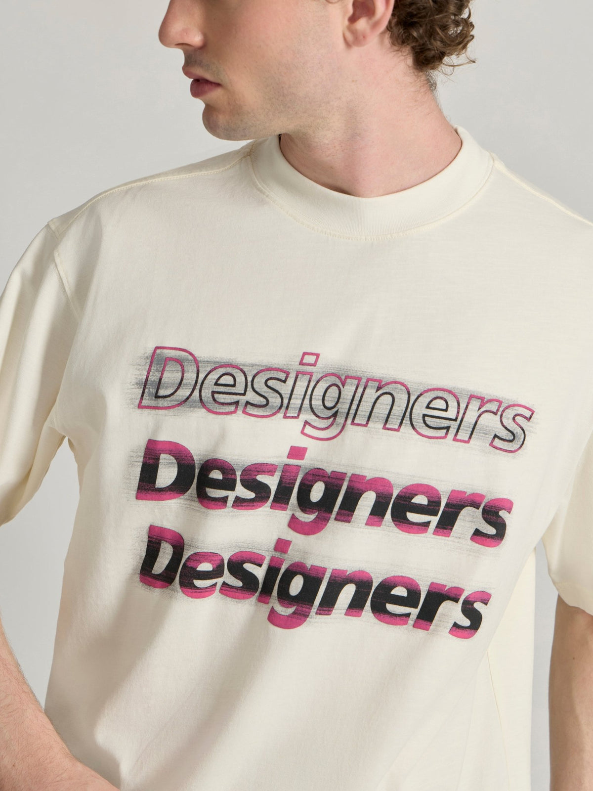 Lona - Designers Printed Baggy T-Shirt - Cream - Espanshe