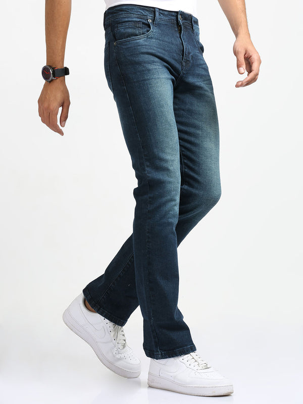 Men's Dark Blue Bootcut Jeans