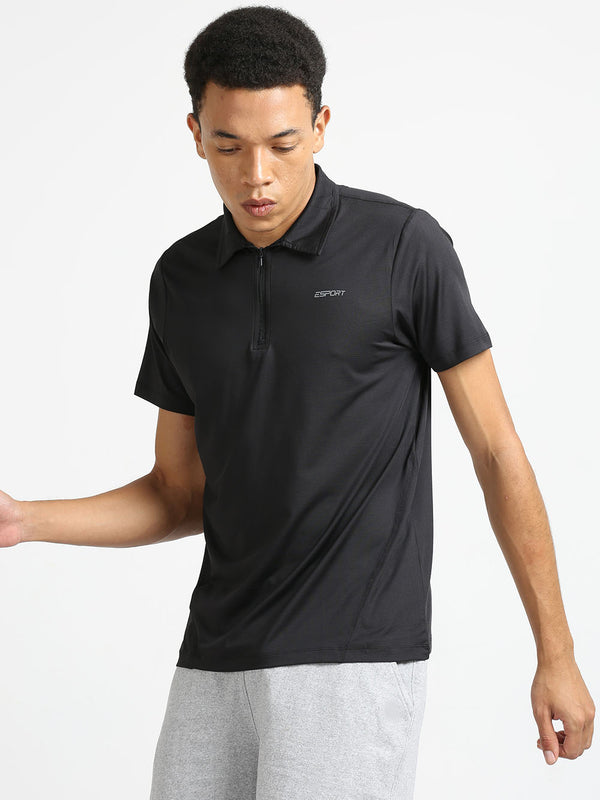 Men's Black Sports Polo T-Shirt