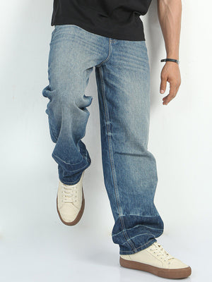 distressed jean with relaxed fit
ripped jeans for men
patched jean for men