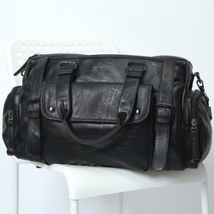 Leather Duffle Bag - Black - Espanshe