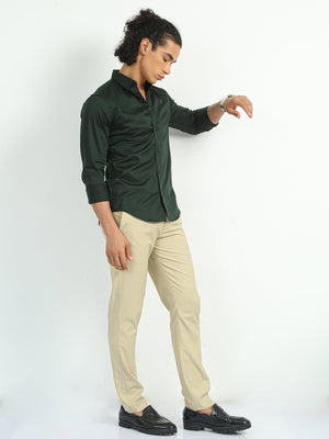 Mart Satin Shirt Dark Green - Espanshe