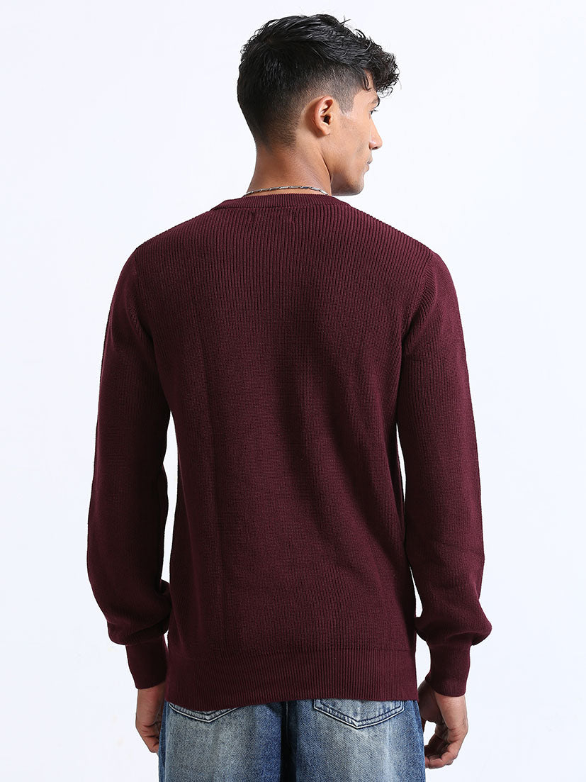 Men's Burgundy Sweater - Espanshe