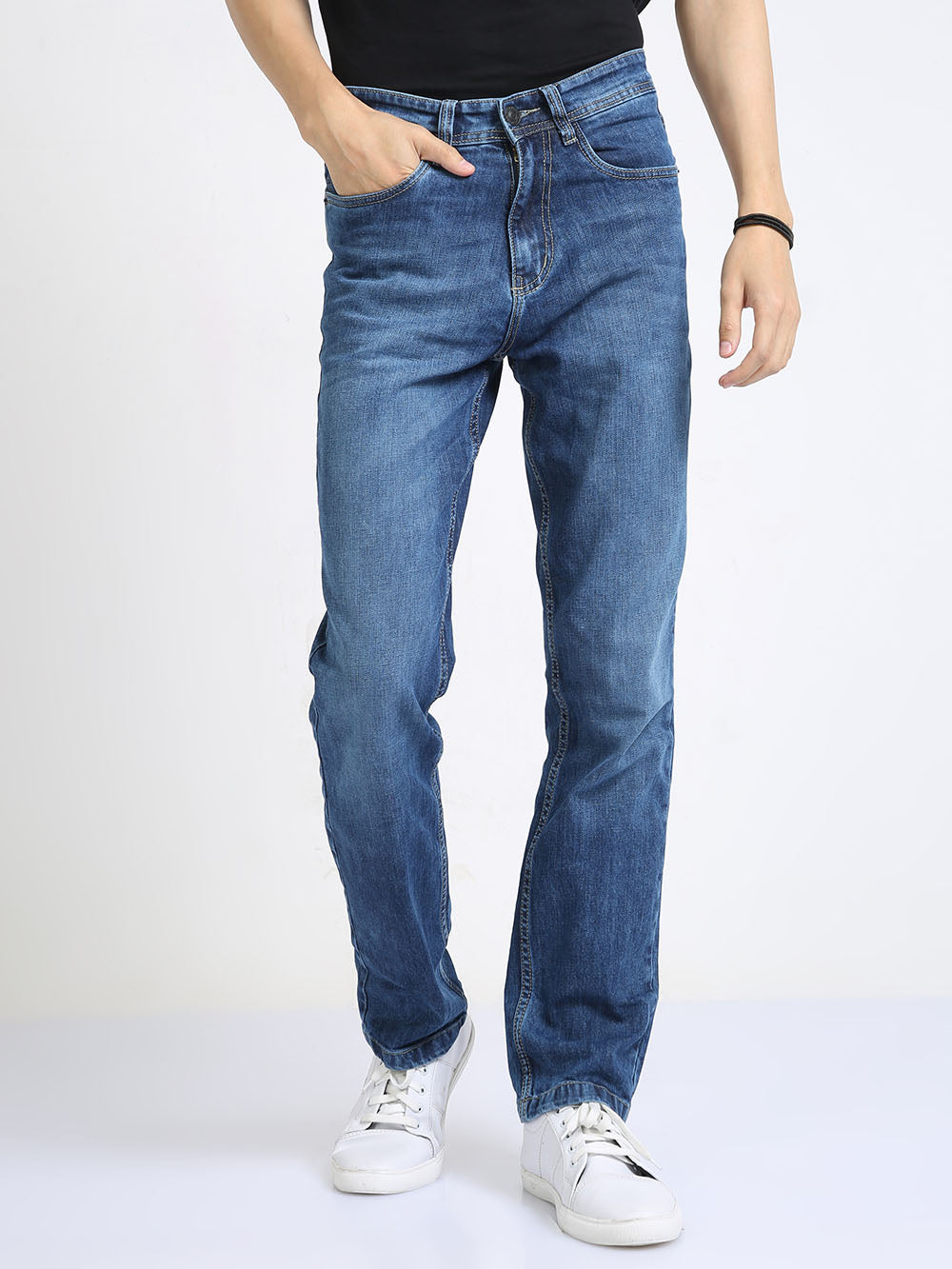 Men's Mirage Blue Straight Fit Jeans – Espanshe