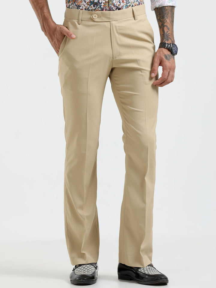 Wee Boot Cut Formal Pant - Beige - Espanshe