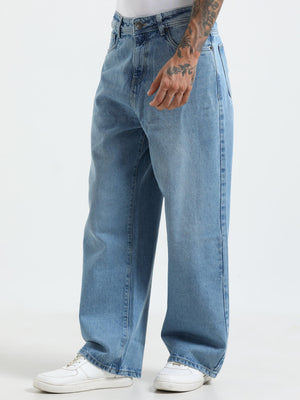 Rattled Loose Fit Jeans - Blue - Espanshe
loose fit jean for men