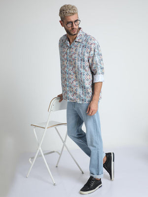 Men Oversized Cuban Collar Prelude Shirt - Espanshe