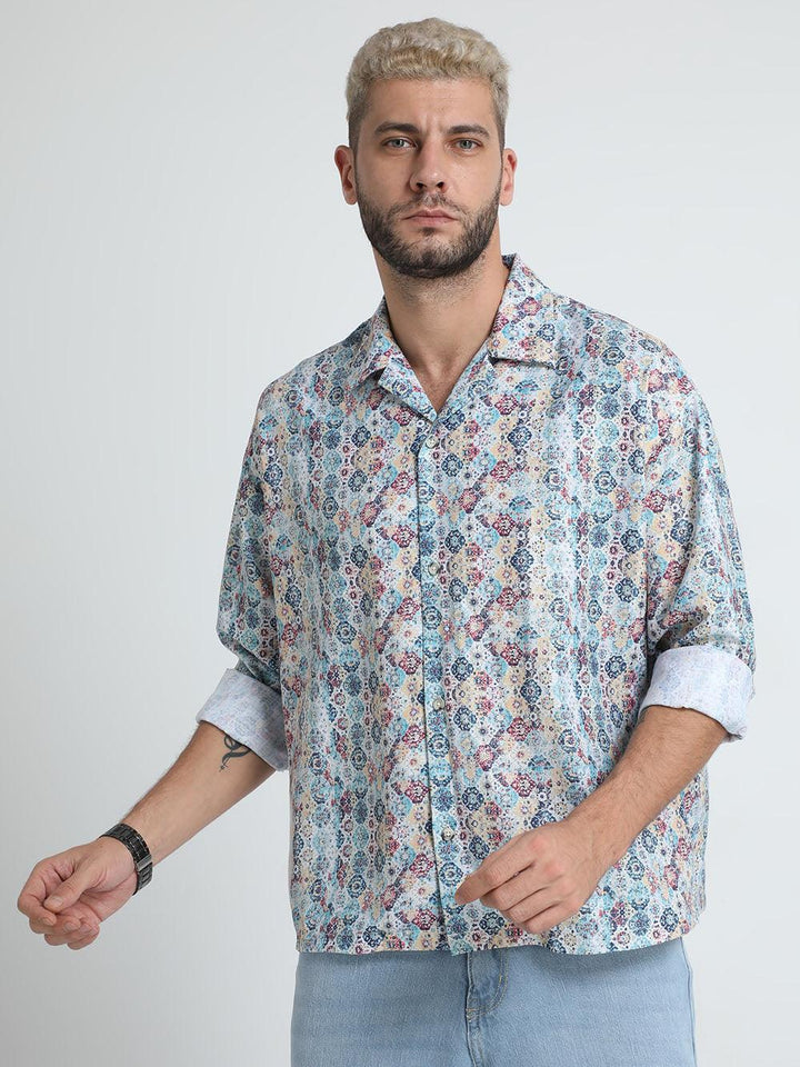 Men Oversized Cuban Collar Prelude Shirt - Espanshe