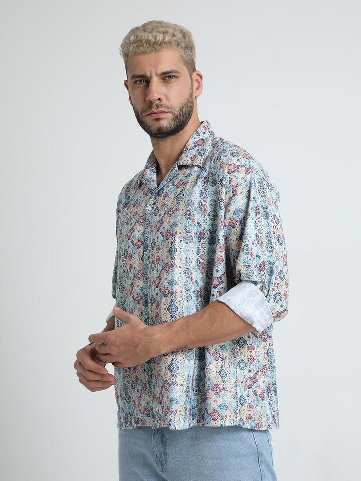 Men Oversized Cuban Collar Prelude Shirt - Espanshe