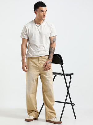 Rattled Loose Fit Jeans - Sand Brown - Espanshe
loose fit jean for men