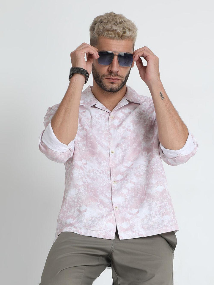 Men Oversized Cuban Collar Surf Crest Shirt - Espanshe