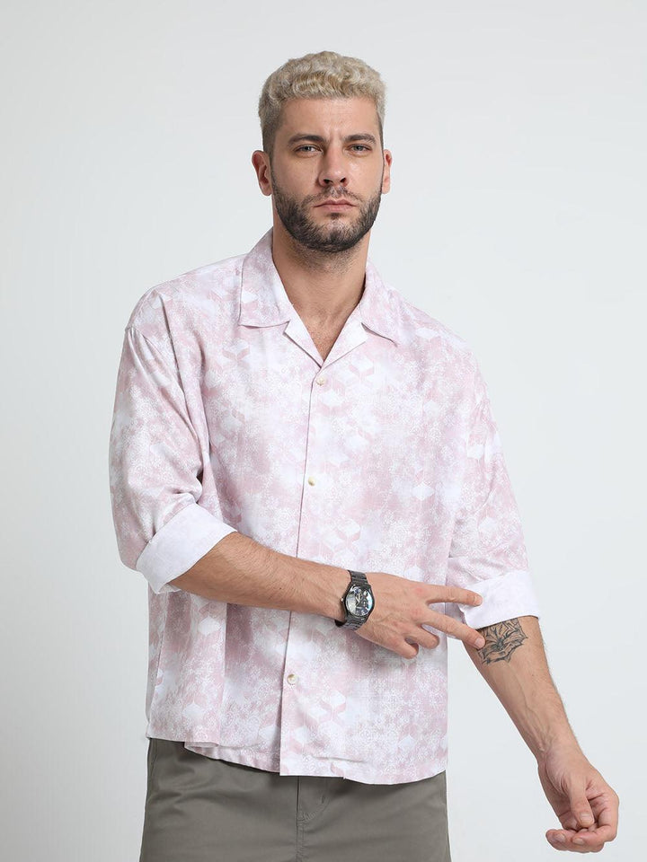 Men Oversized Cuban Collar Surf Crest Shirt - Espanshe