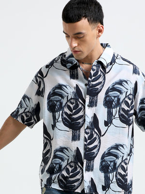 cropped baggy fit shirt with casual print
cropped shirts for men
baggy shirts for men