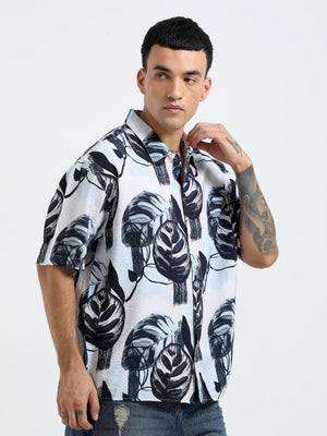 cropped baggy fit shirt with casual print
cropped shirts for men
baggy shirts for men