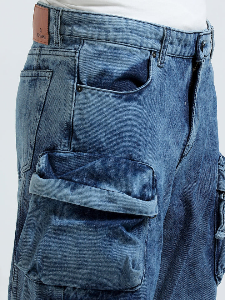 Kola - Baggy 10 Pocket Cargo Jeans- Blue - Espanshe