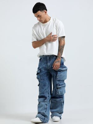 baggy cargo jeans featuring 10 pockets including zipper pockets. 
baggy cargo jeans pant for men
stylish baggy jeans for men