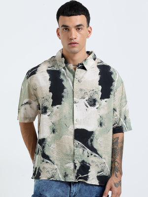 cropped baggy fit shirt with casual print
cropped shirts for men
baggy shirts for men.