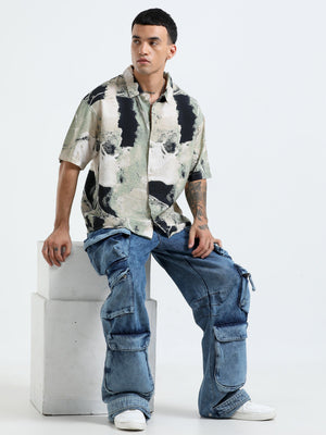 cropped baggy fit shirt with casual print
cropped shirts for men
baggy shirts for men