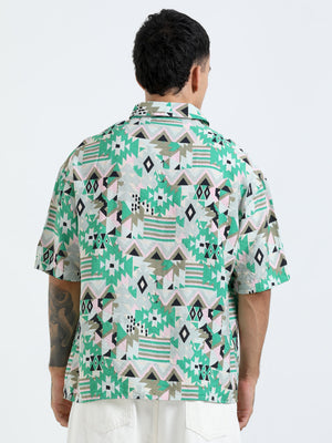 cropped baggy fit shirt with geometric print
cropped shirts for men
baggy shirts for men