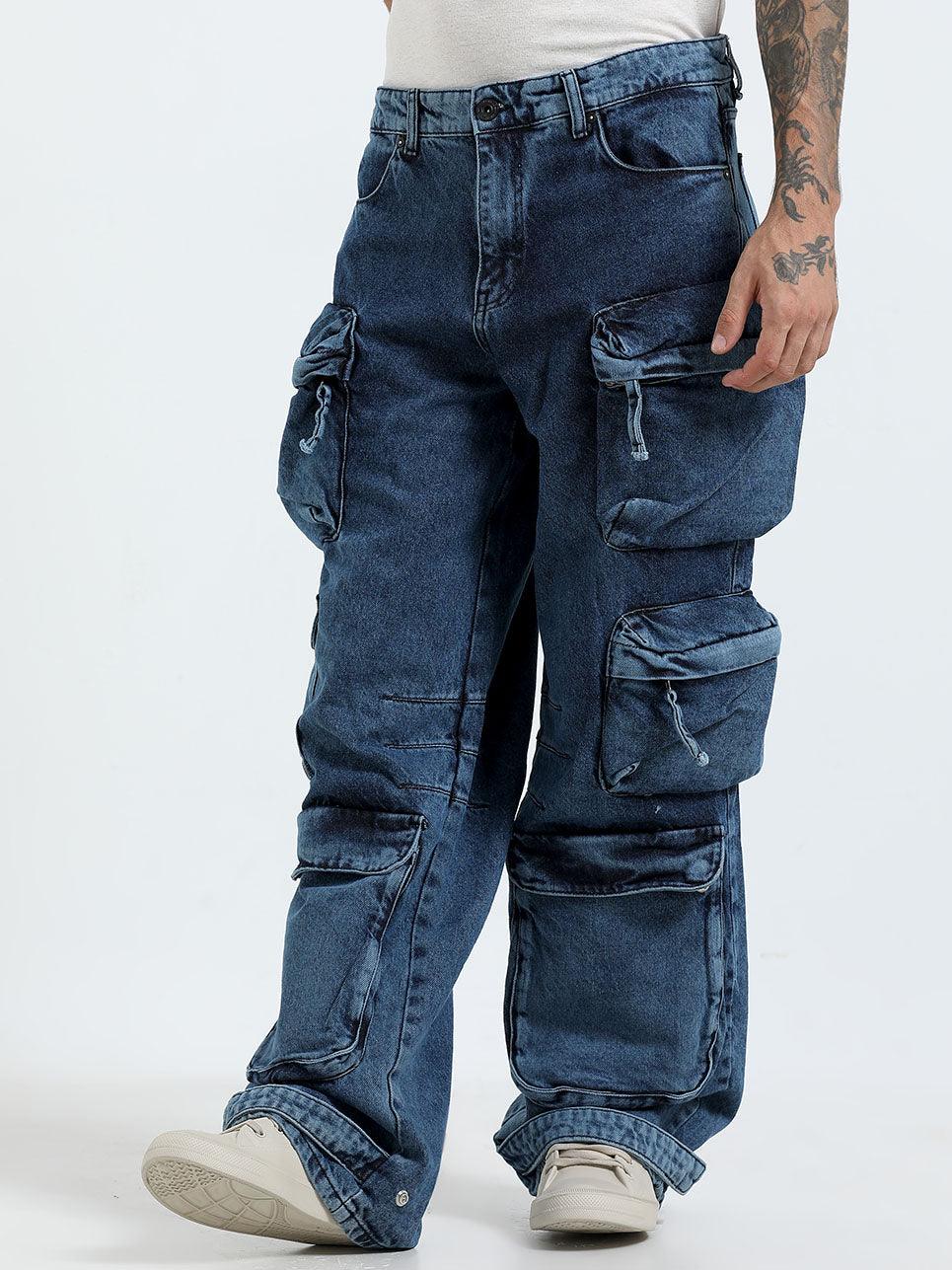 baggy cargo jeans featuring 10 pockets including zipper pockets. 
baggy cargo jeans pant for men
stylish baggy jeans for men