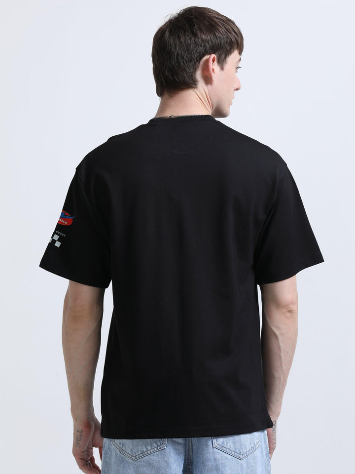 Racing Printed T-Shirt Black - Espanshe