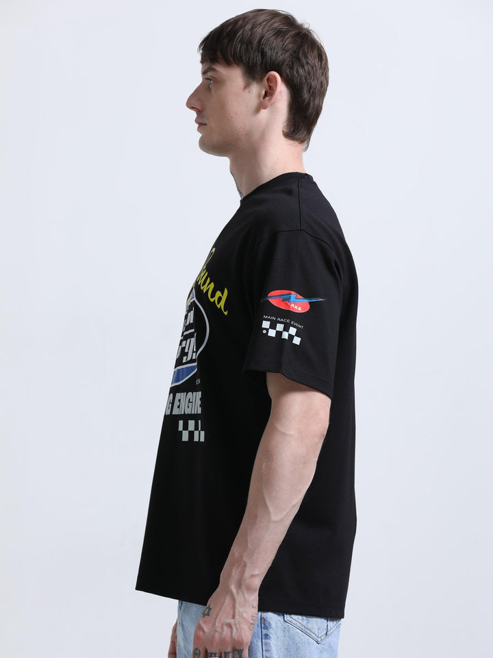 Racing Printed T-Shirt Black - Espanshe