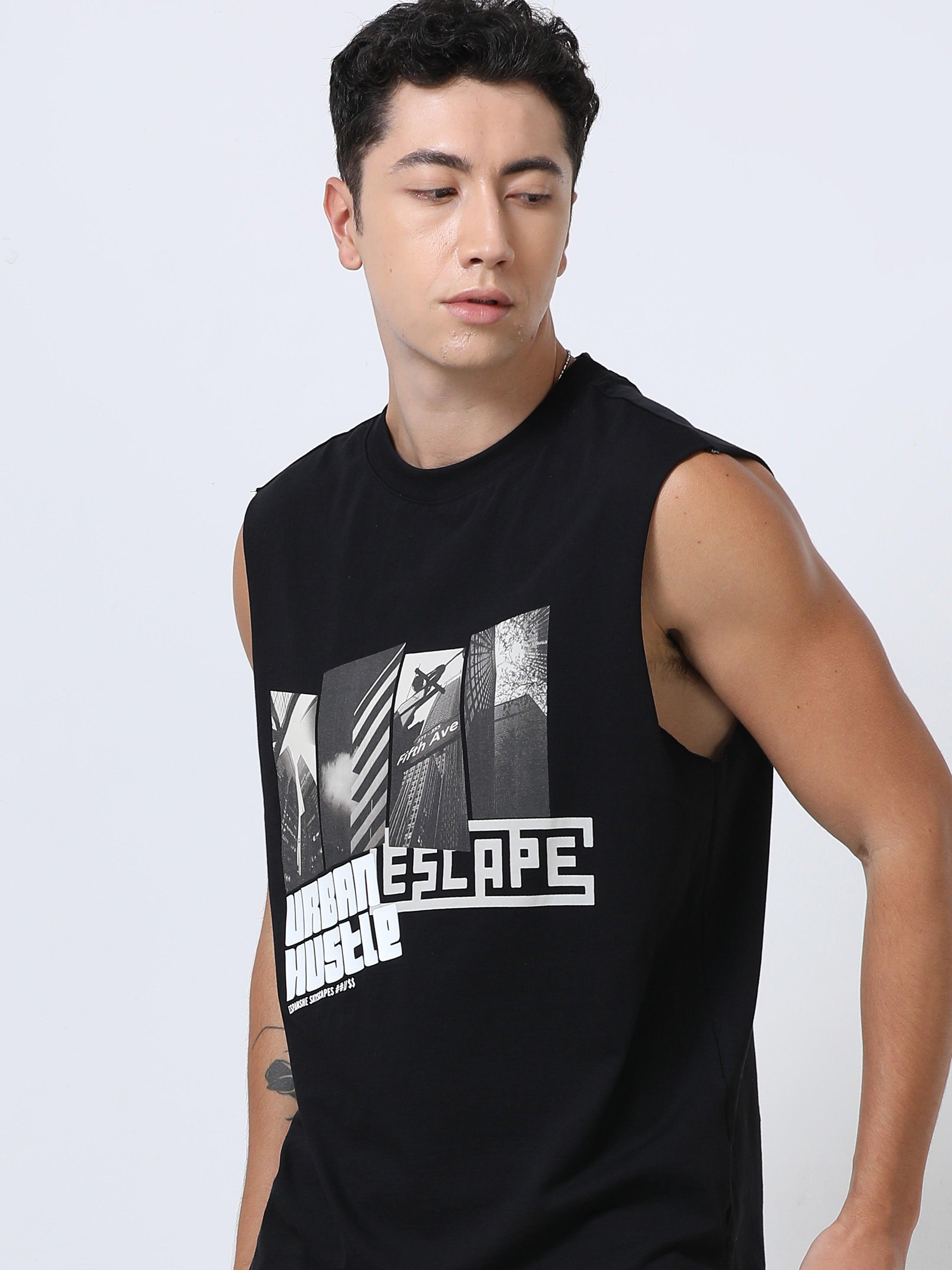 Sleevless printed t-shirt ,perfect for casual wears
sleevless t-shirt for men
