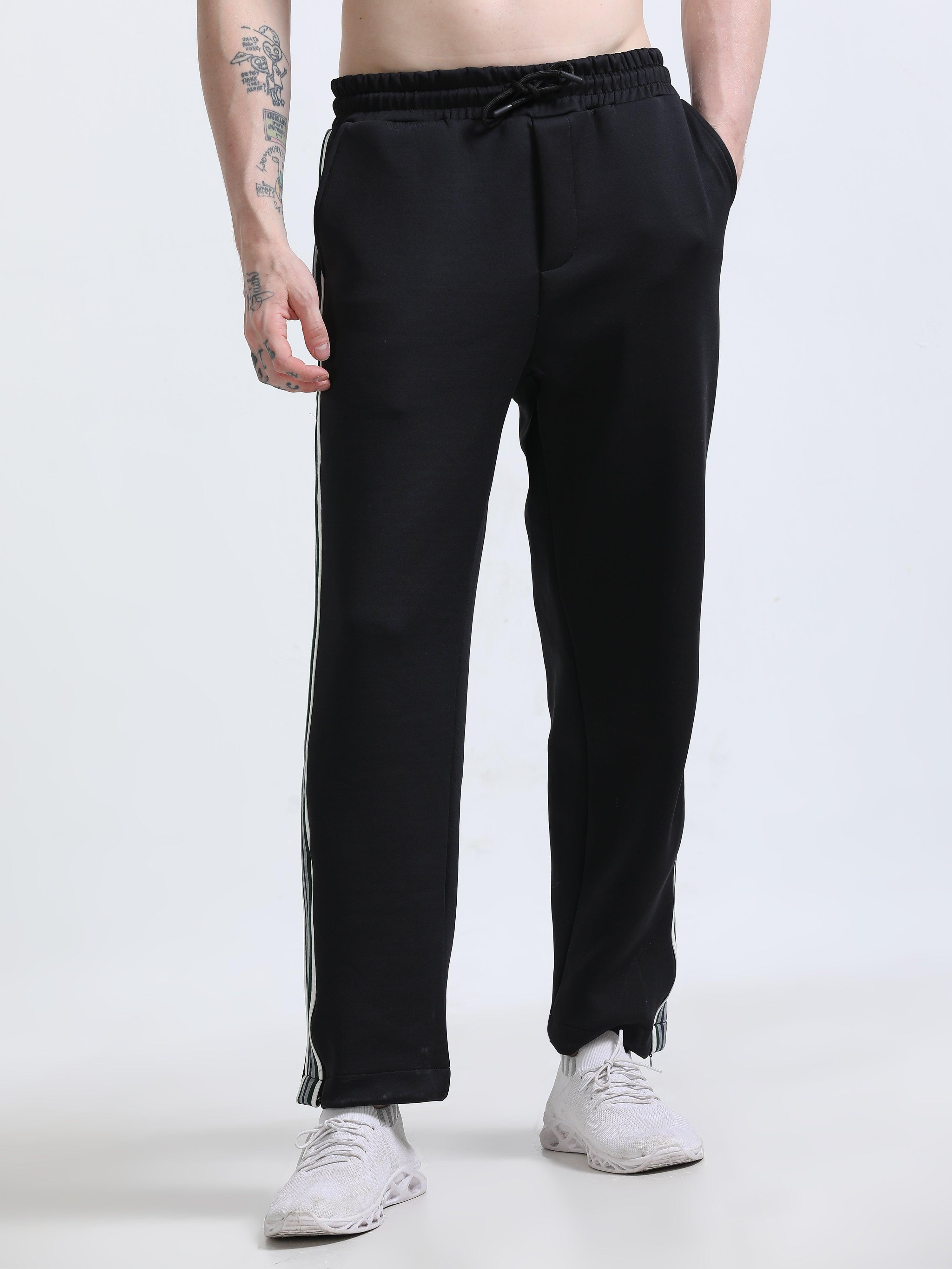 premium Stripped track pants with zippered bottoms
track pants for men
daily wear trackpants for men