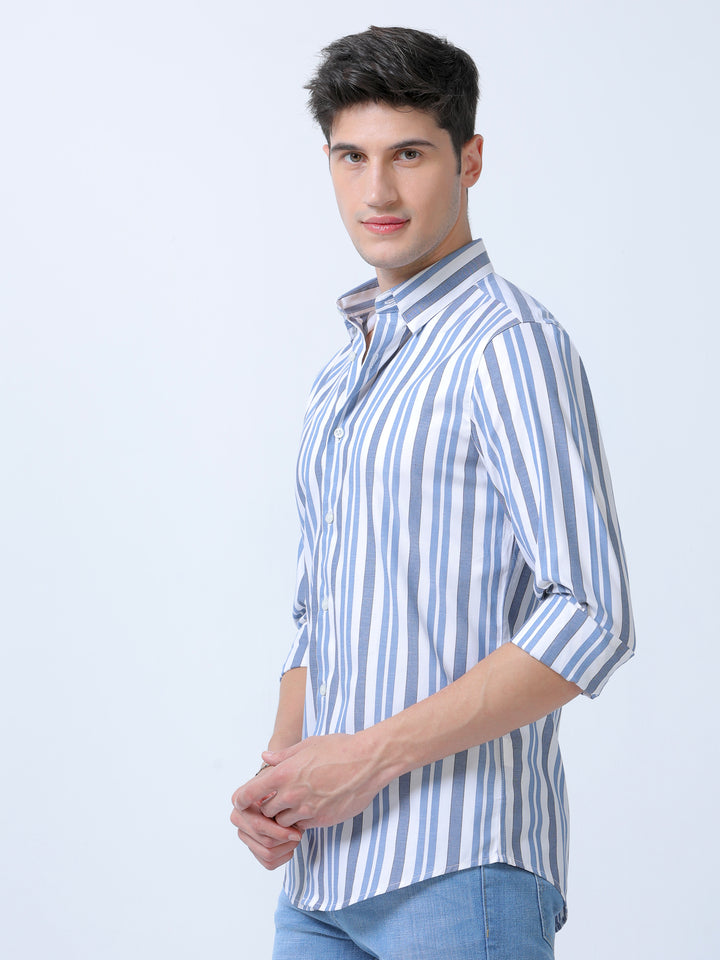Men's Rock Blue Stripes Shirt