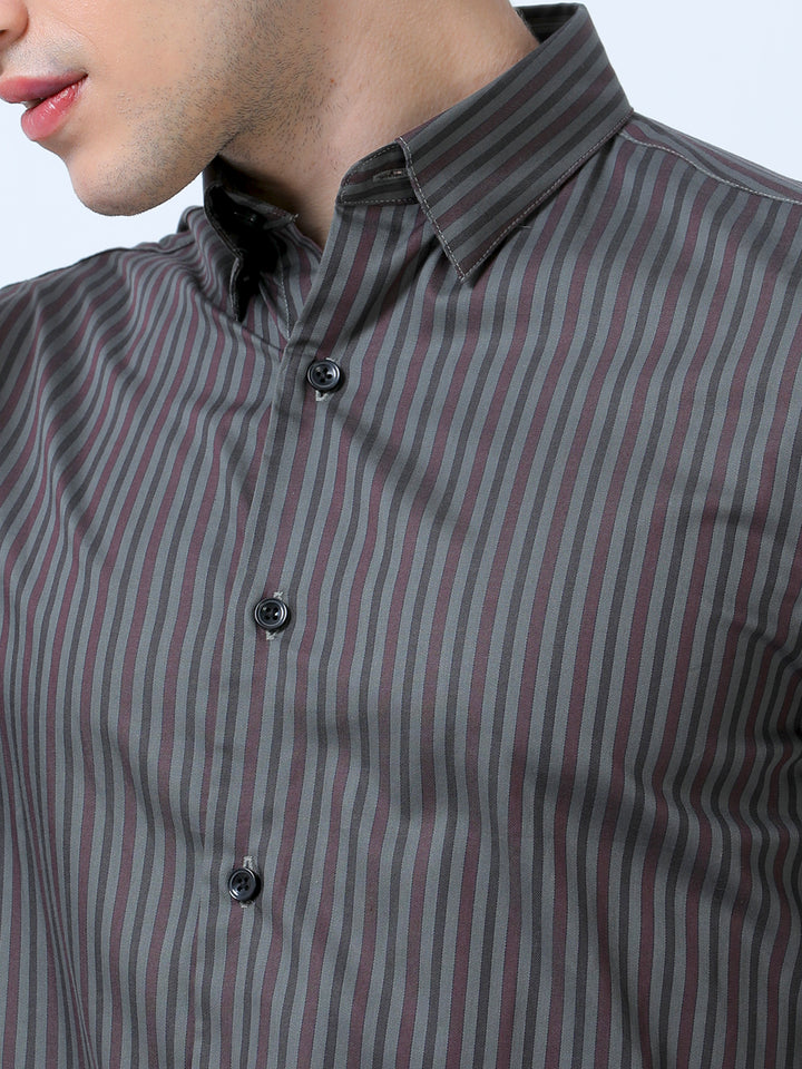 Men's Ironside Gray Stripes Shirt