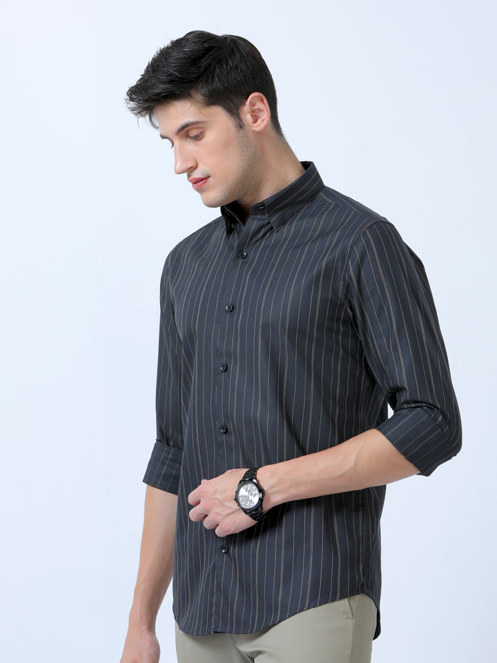 Casual River Bed Stripes Shirt From Men's