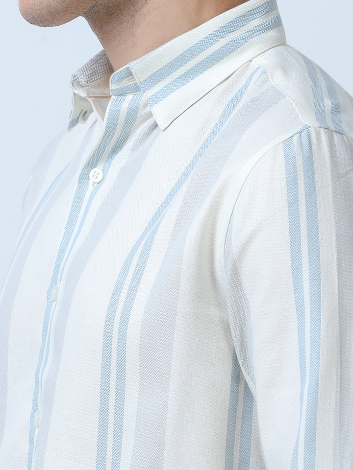 Men's Sugar Cane-Blue Stripes Shirt