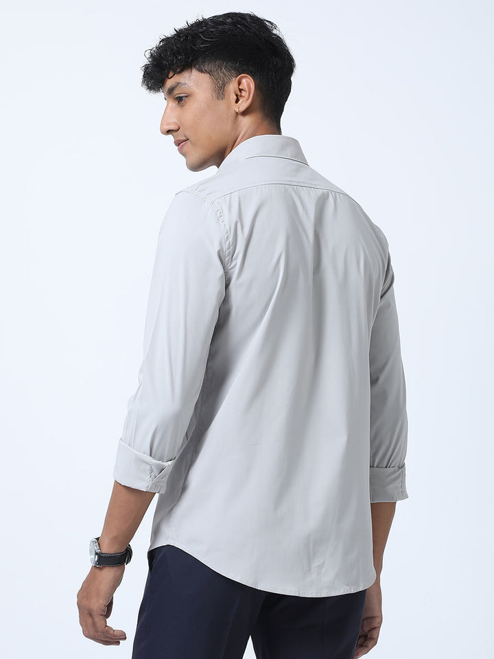 Men's Ash Gray Premium satin Turkish Fit Shirt