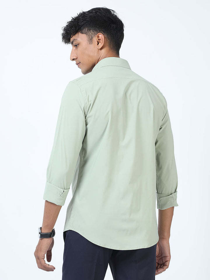 Men's Pale Green Premium satin Turkish Fit Shirt