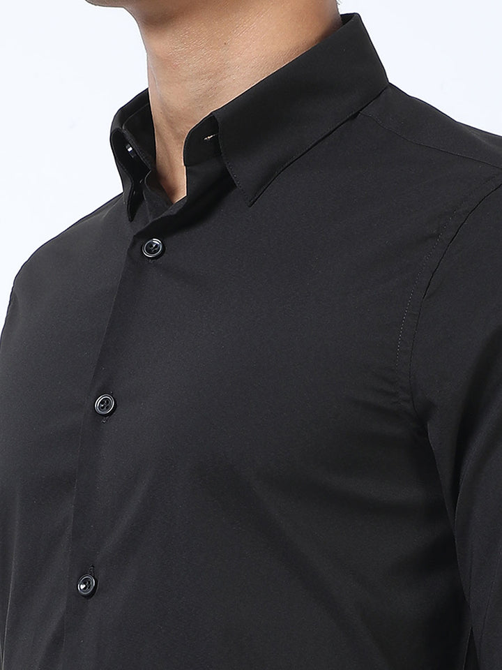 Men Black Premium satin Turkish Fit Shirt