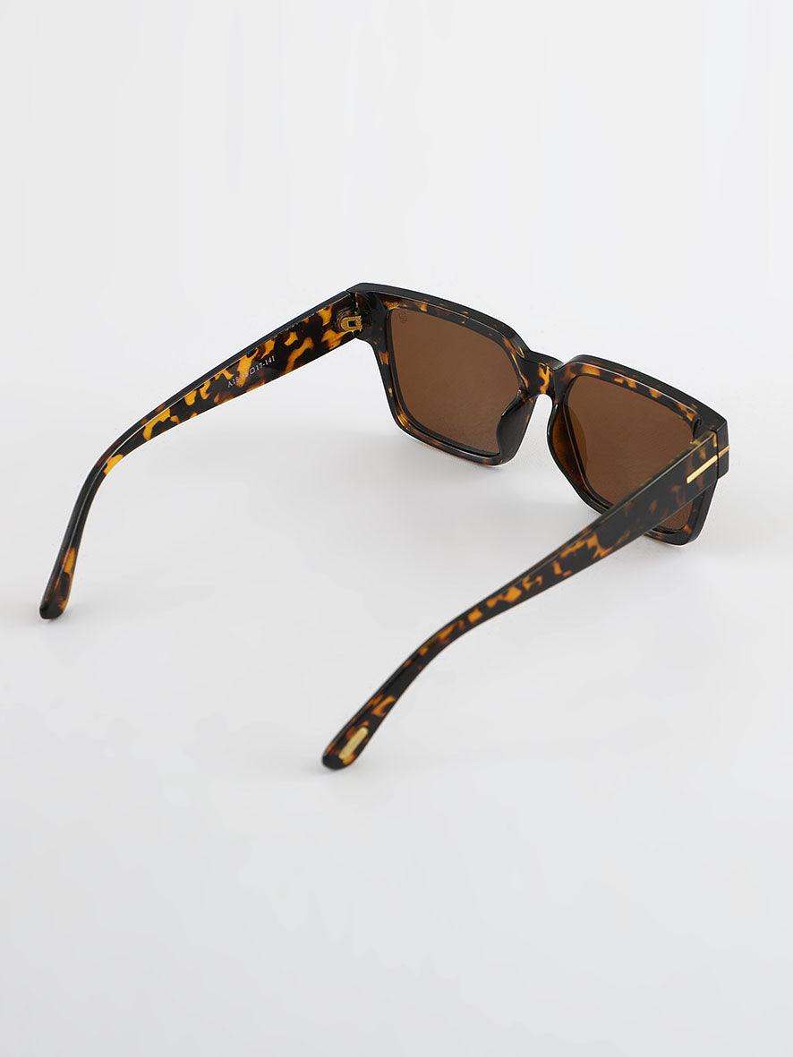 Trip Square Sunglass Tortoise shell Print - Gold Brown - Espanshe